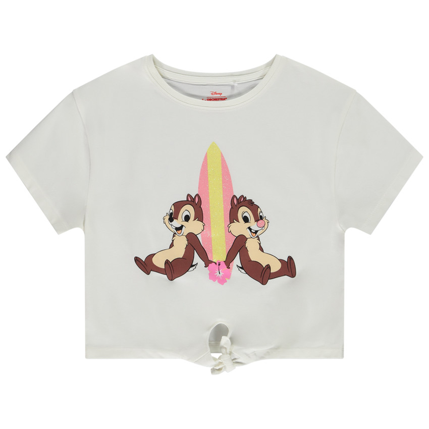 Κοντομάνικο T-shirt με κόμπο print Tic & Tac Disney κορίτσι 