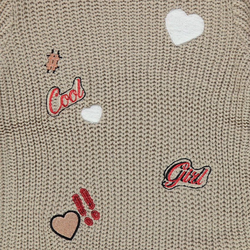 Pull en maille épaisse à broderies contrastées  Additional Pull en maille épaisse à broderies contrastées