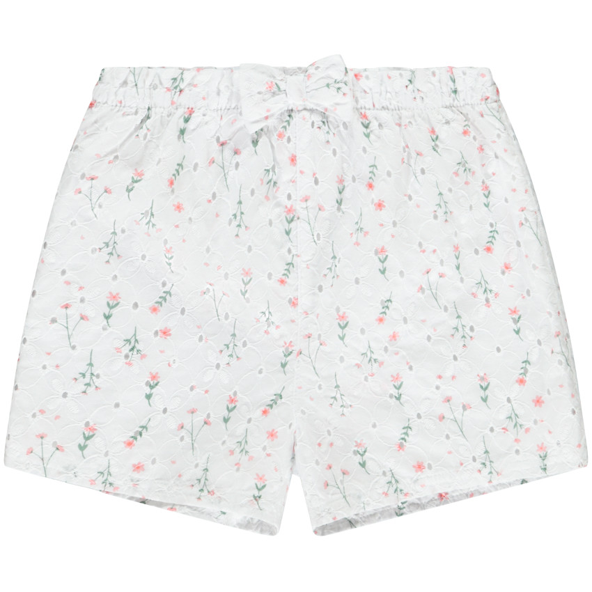 Σορτσάκι από βροδερία αγγλική με σχέδιο λουλούδια για μωρό κορίτσι 