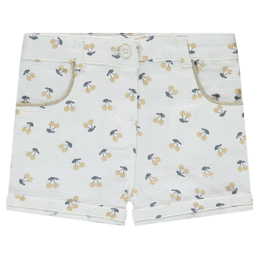 Σορτσάκι βαμβακερό με κερασάκια σε όλη την επιφάνεια 