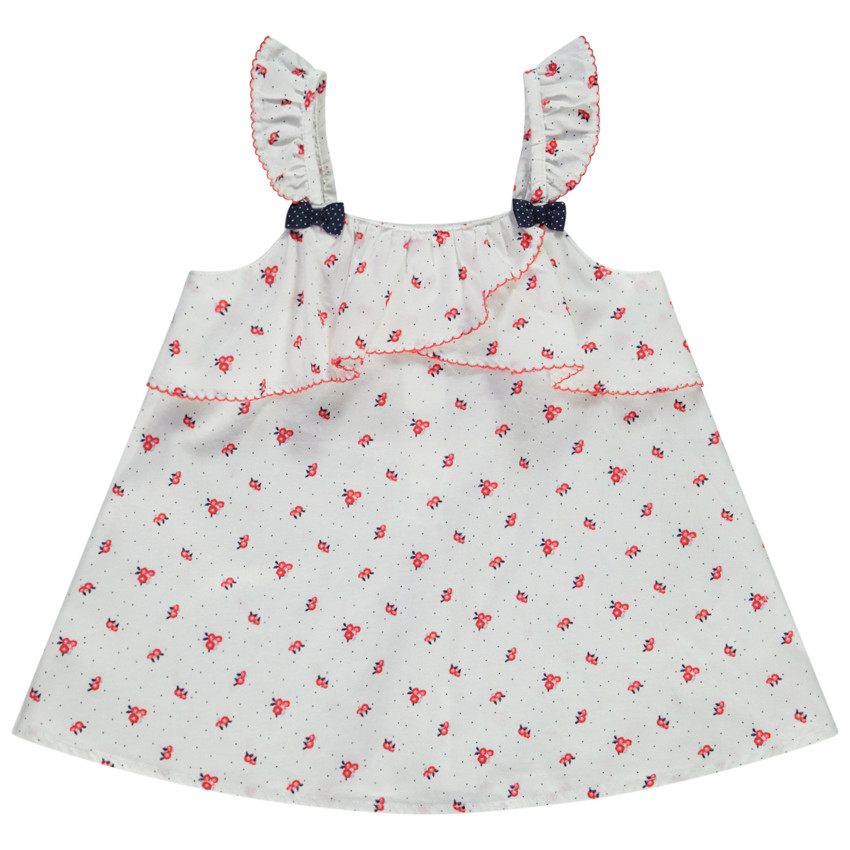 Τοπ με βολάν τιράντες και floral σχέδιο για bebe κορίτσι 