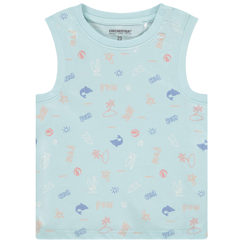 Αμάνικο μπλουζάκι με φαντεζί σχέδιο για αγόρι 