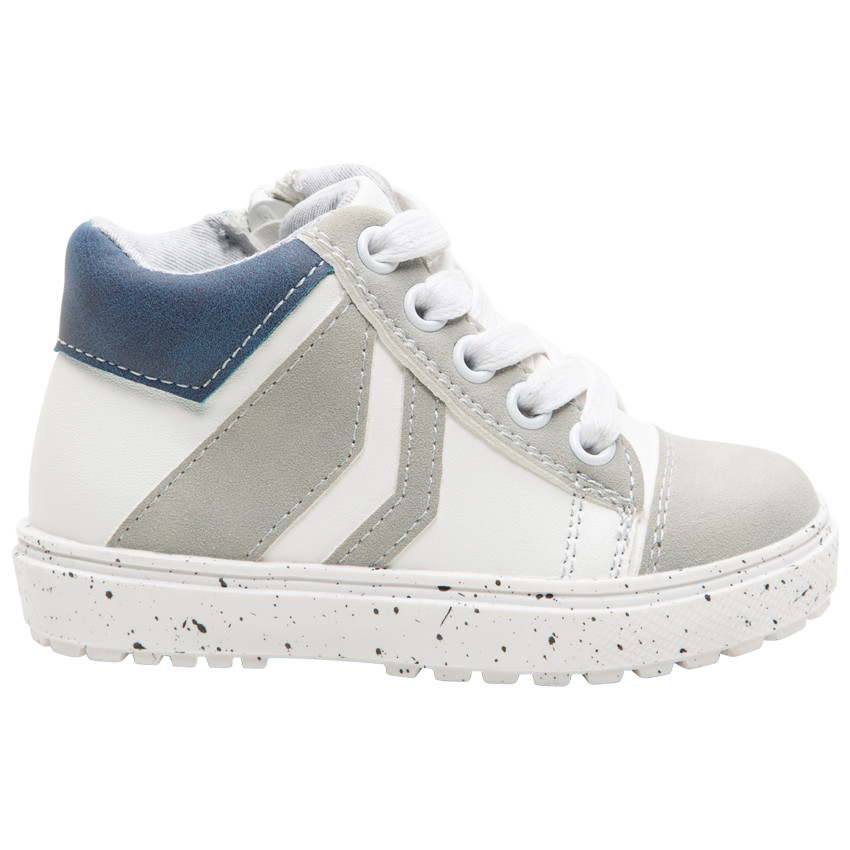 Αθλητικά παπούτσια ψηλά με κορδόνια από ύφασμα και φιόγκο για bebe κορίτσι 