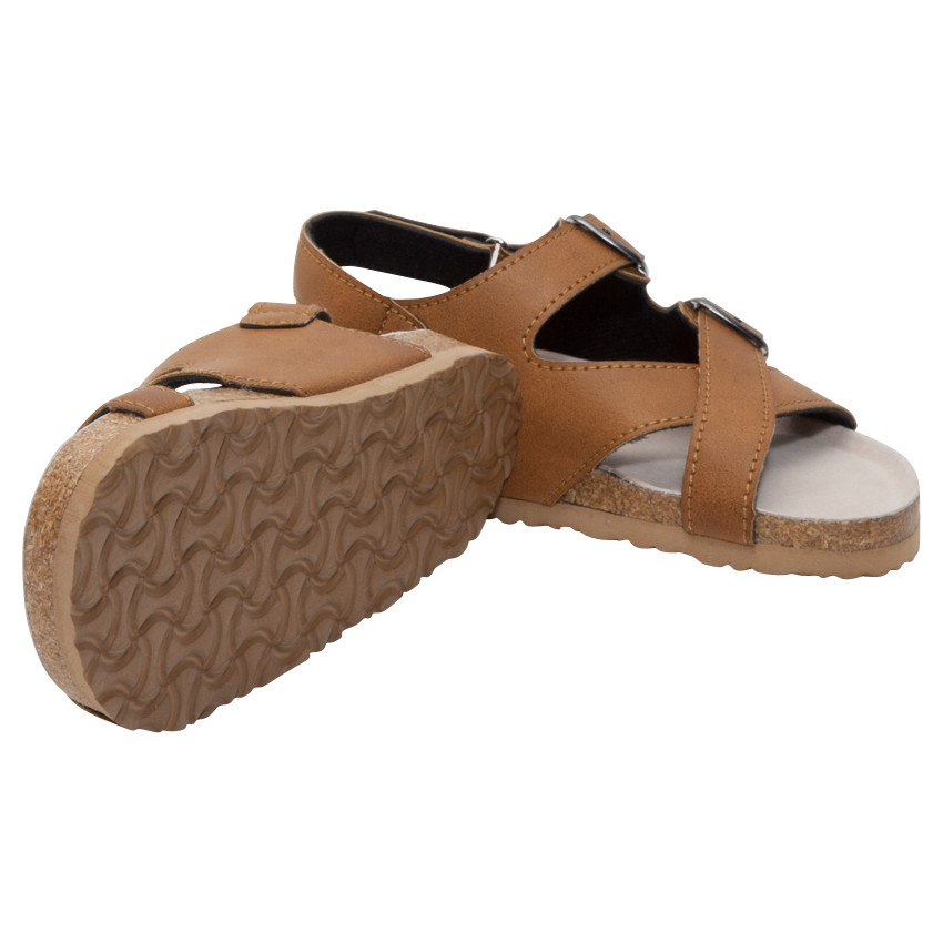 Πέδιλα από συνθετικό δέρμα σε καμηλό χρώμα με διακοσμητικές αγκράφες σε νούμερα 24 έως 27  Additional Πέδιλα από συνθετικό δέρμα σε καμηλό χρώμα με διακοσμητικές αγκράφες σε νούμερα 24 έως 27