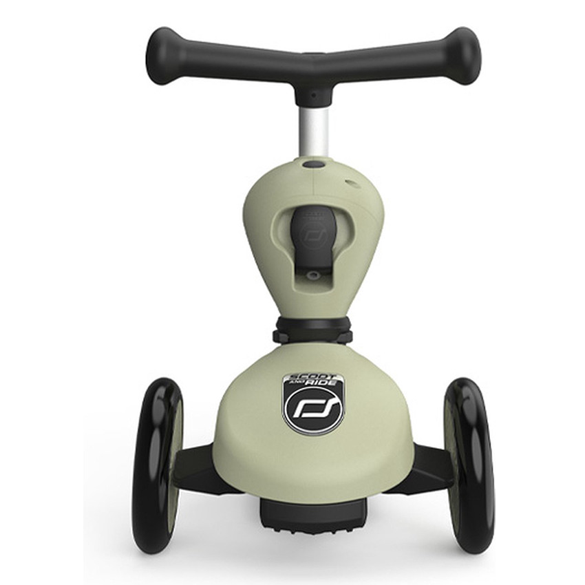 Highwaykick 1 Push & Go από Scoot & Ride ισορροπιστικό ποδήλατο και πατίνι με μπάρα ώθησης σε πράσινο Olive 