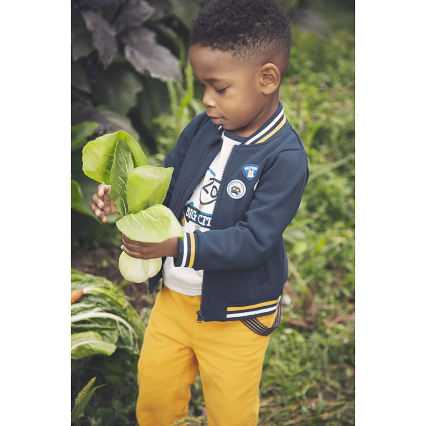 Ζακέτα molleton style teddy με Badges για bebe αγόρι 