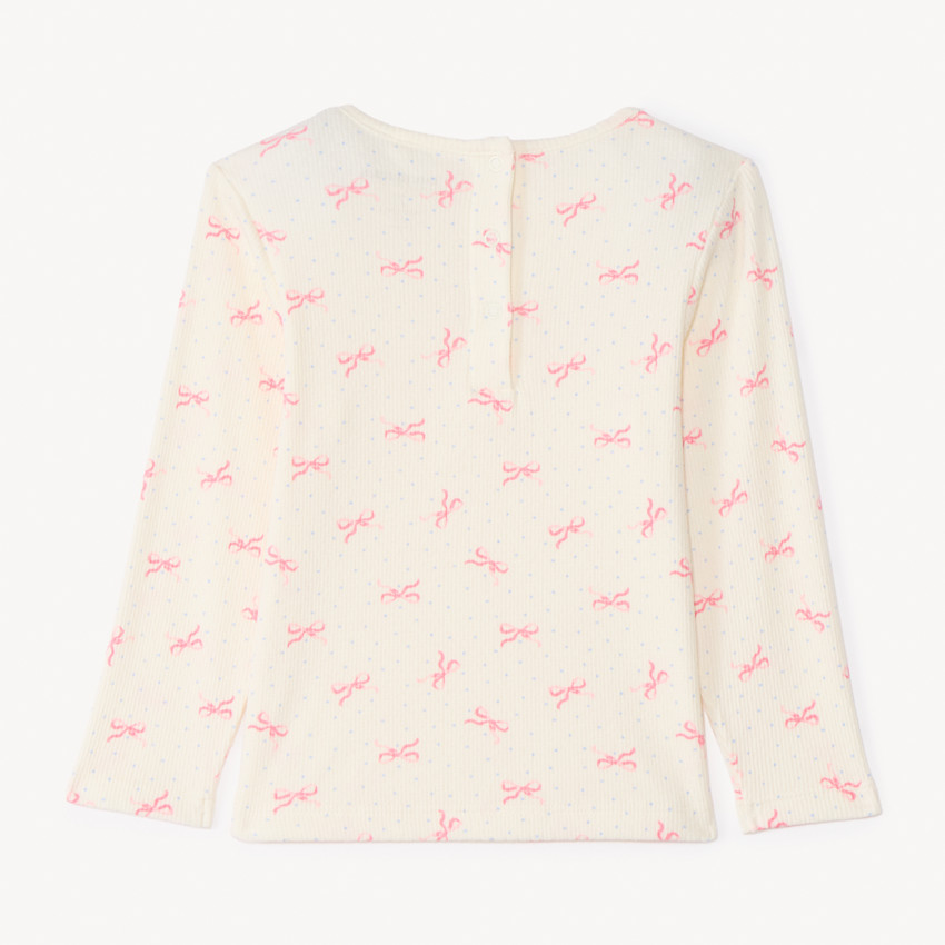 T-shirt à manches longues avec motifs de nœuds pour bébé fille 
