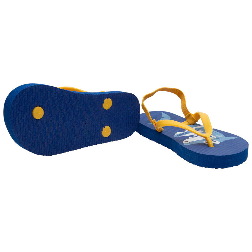 Σαγιονάρες με κίτρινο λουράκι και στάμπα καρχαρία 