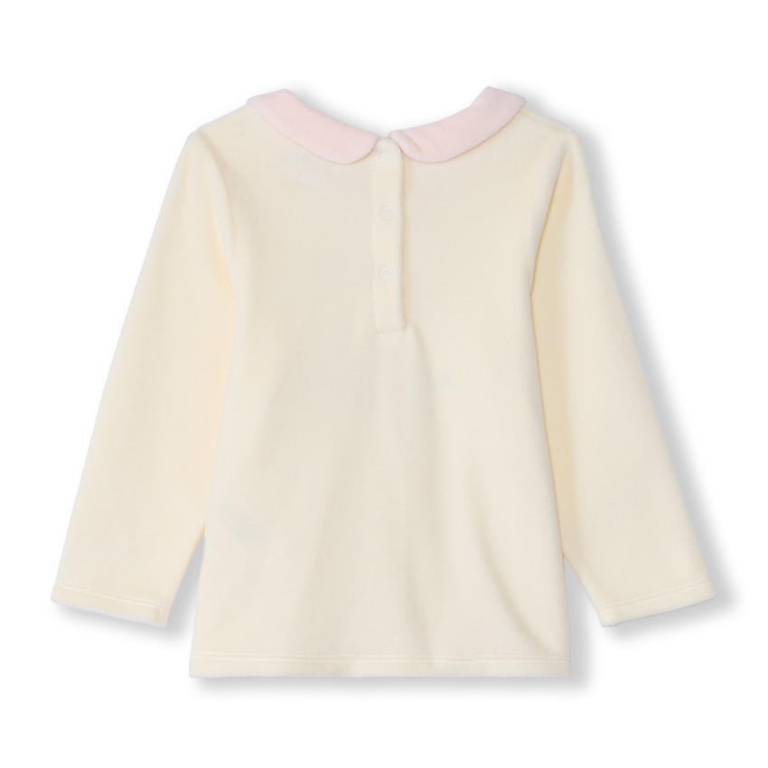 Πιτζάμα 2 τμχ. βελουτέ με σχέδιο κουνελιού για κορίτσι με διαφορετικές λεπτομέρειες ανάλογα με την ηλικία 