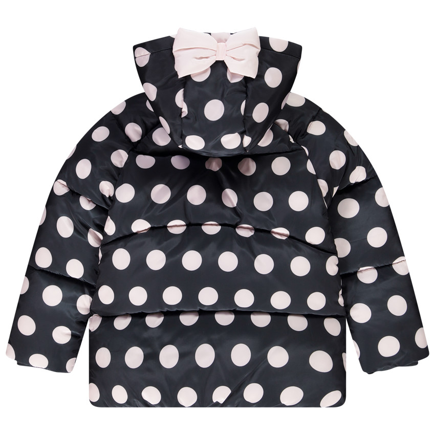 Doudoune en jersey avec doublure en sherpa imprimé pois et coeur en sequins pour fille 