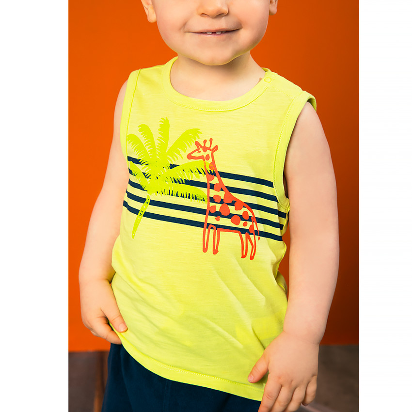 Αμάνικο πλεκτό μπλουζάκι με ριγέ σχέδιο για μωρό αγόρι 