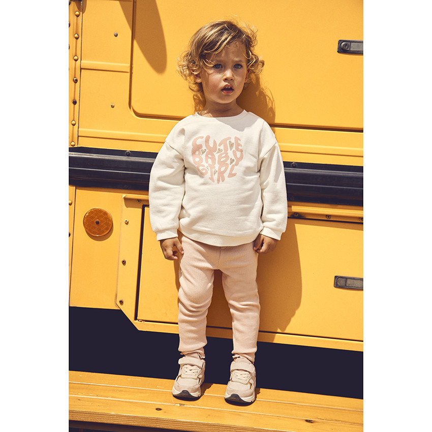 Καλσόν effet côtelé με κουμπιά για bebe κορίτσι 