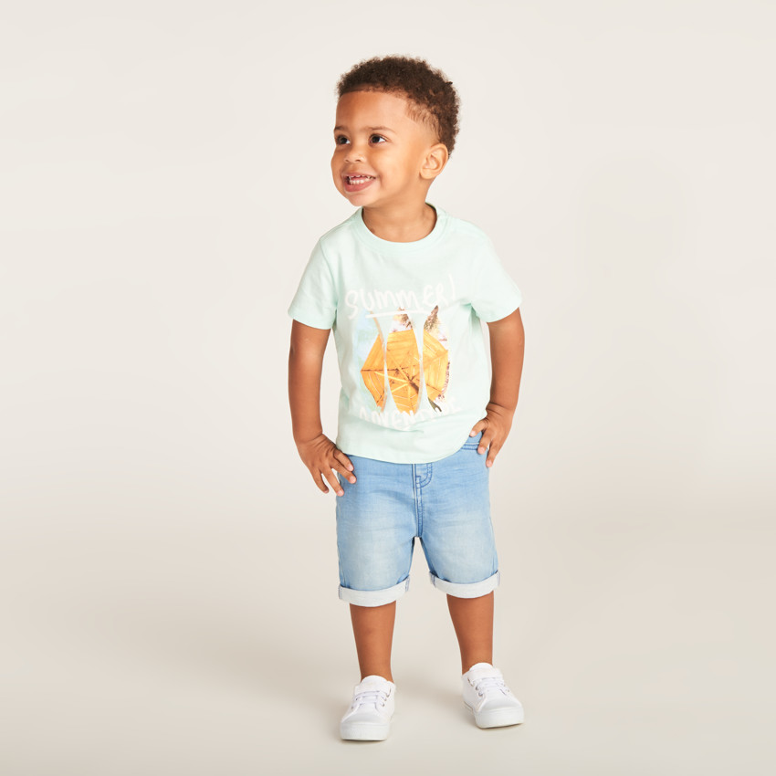 T-shirt με κοντά μανίκια με φωτογραφικό τύπωμα για μωρό αγόρι 