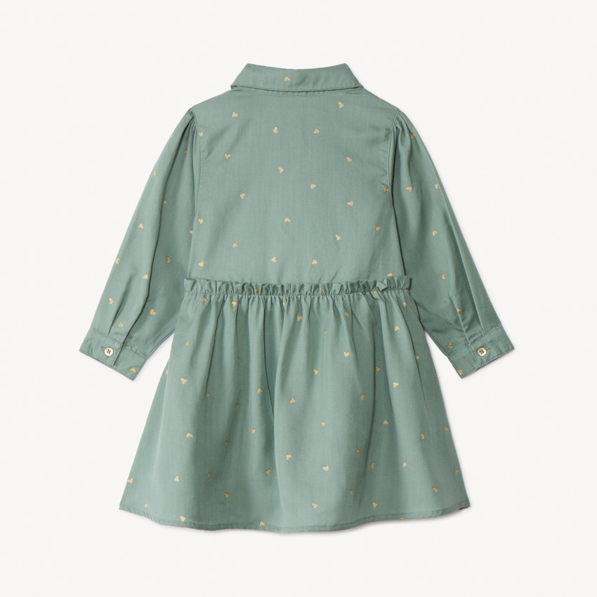 Robe manches longues imprimé coeurs dorés pour bébé fille 