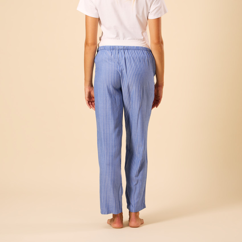 Παντελόνι πιτζάμας εγκυμοσύνης ριγέ με ψηλή ζώνη 