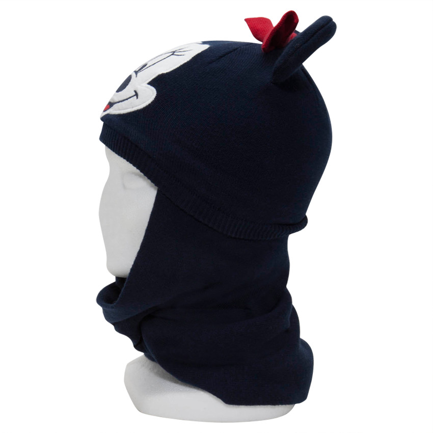 Πλεκτός σκούφος μαντήλι με μικροφλις σε σχέδιο Μίνι με ανάγλυφα αυτάκια 